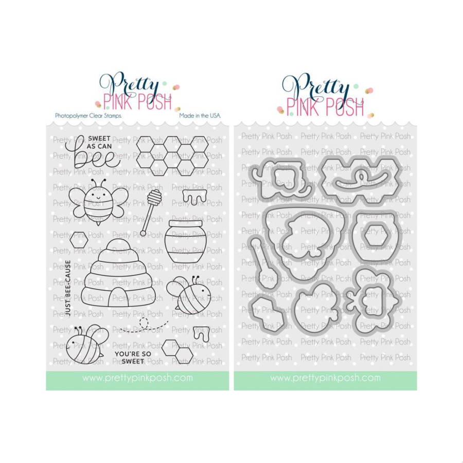 Pretty Pink Posh Bee Additions Clear Stamp and Die Set