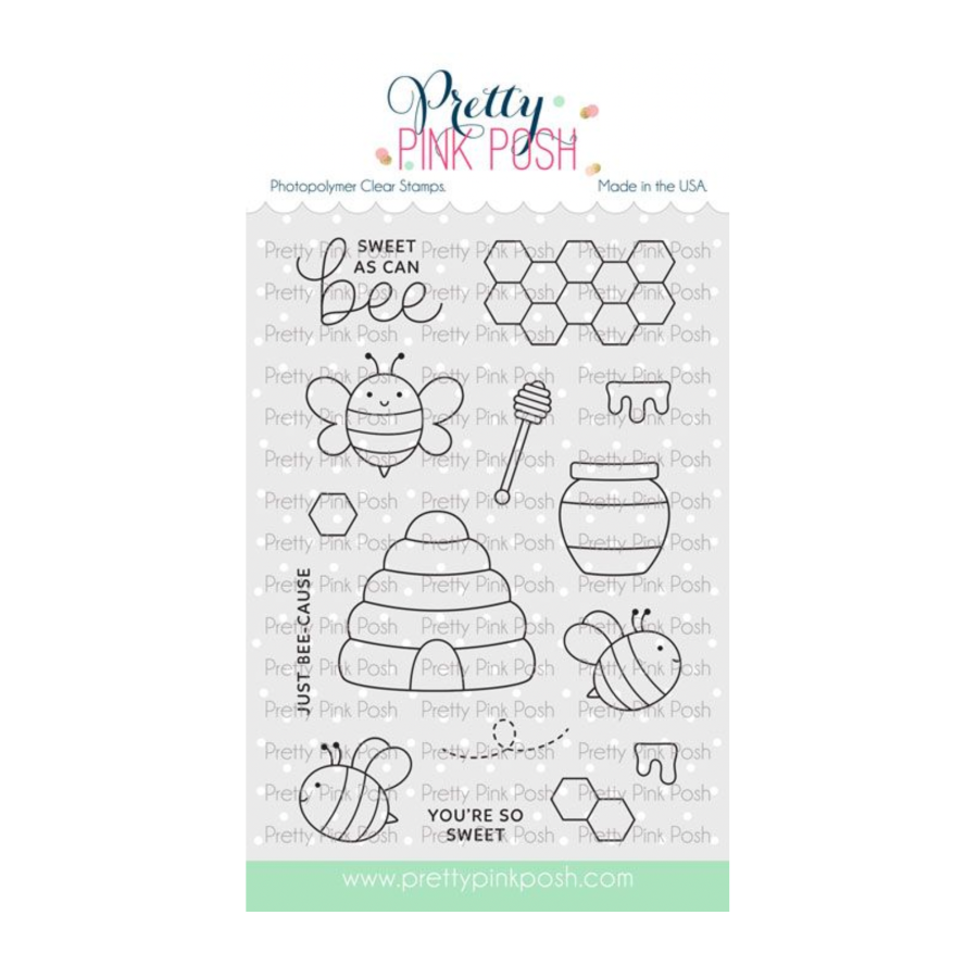 Pretty Pink Posh Bee Additions Clear Stamp and Die Set image 1