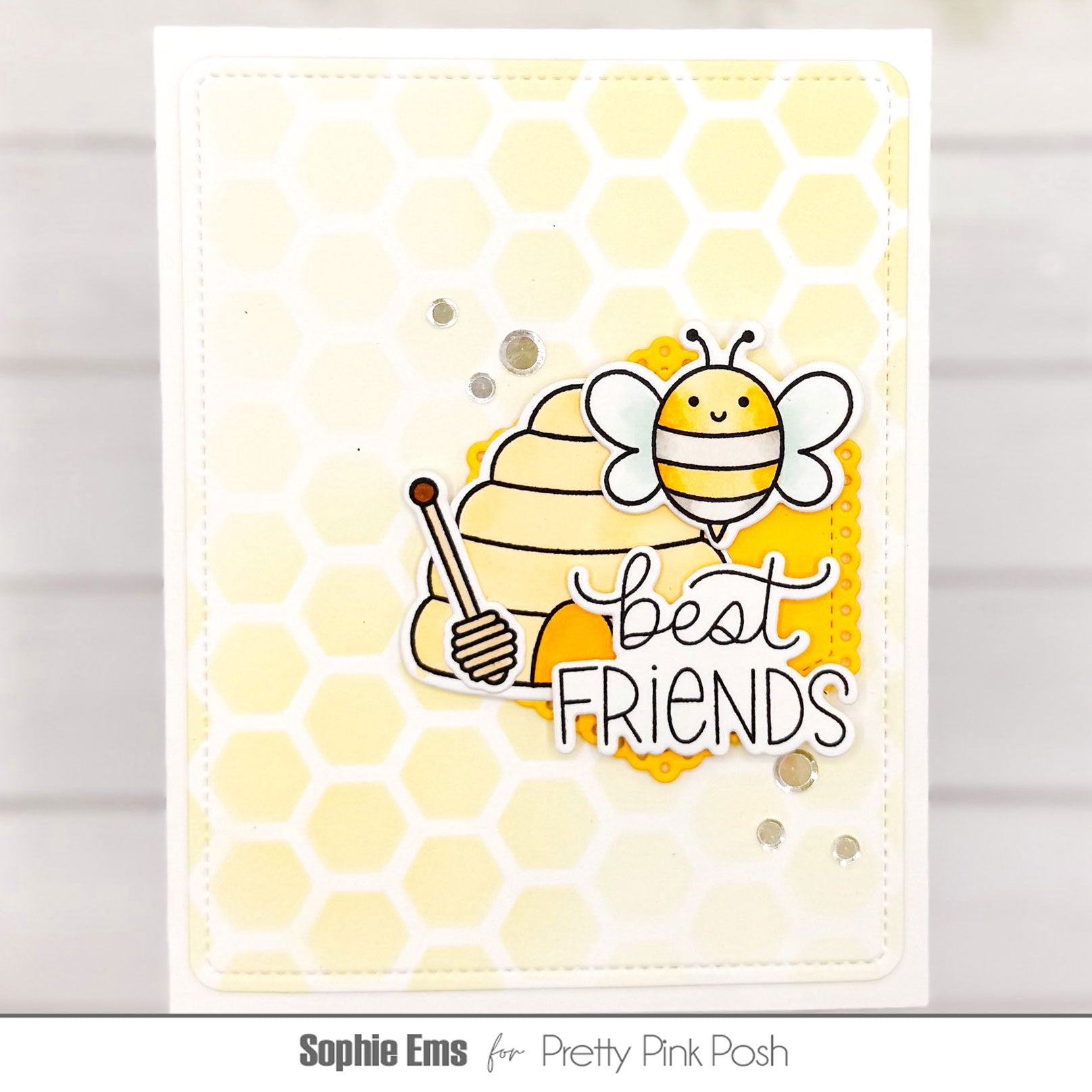 Pretty Pink Posh Bee Additions Dies honeycomb