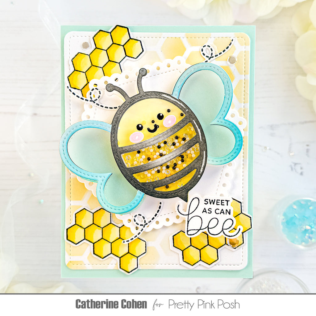 Pretty Pink Posh Bee Shaker Dies blue wings
