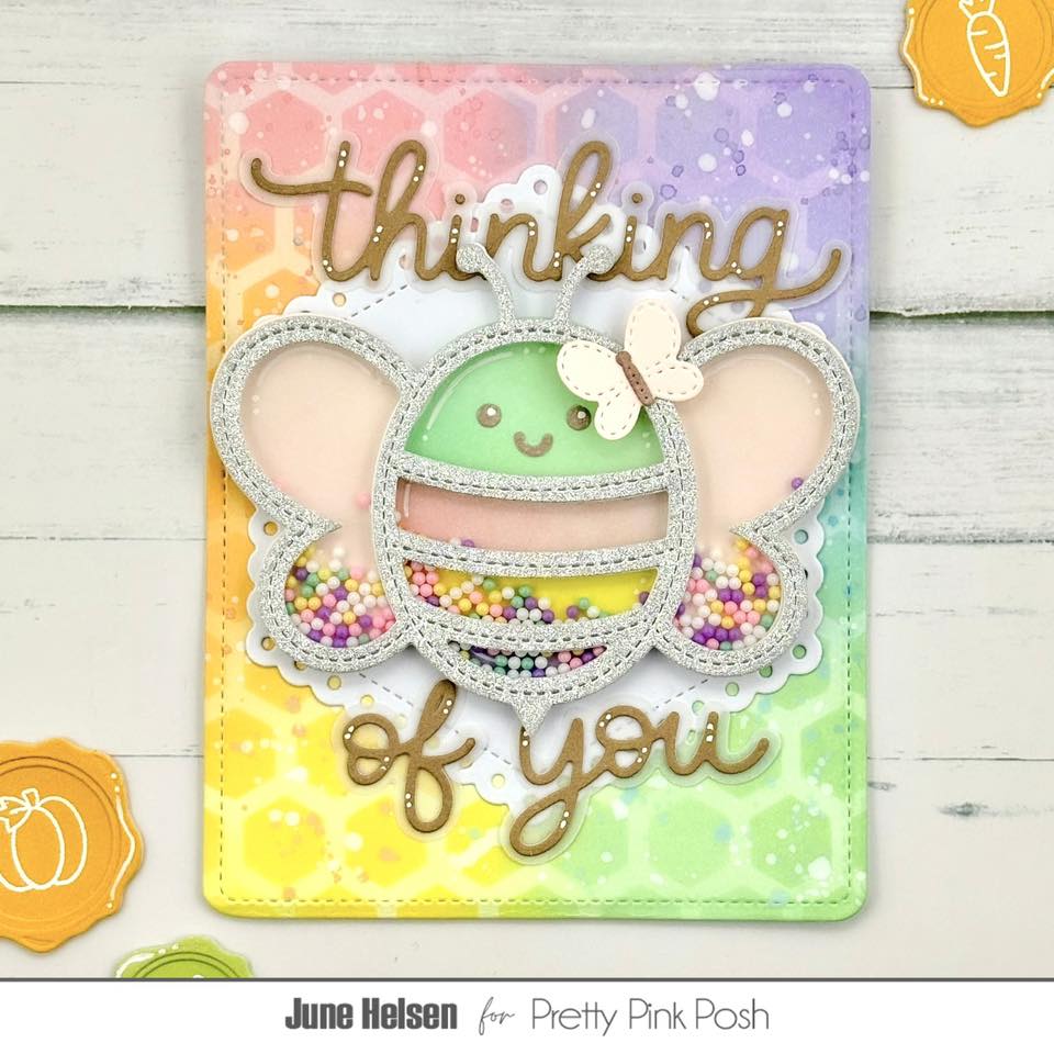 Pretty Pink Posh Bee Shaker Dies shaker card