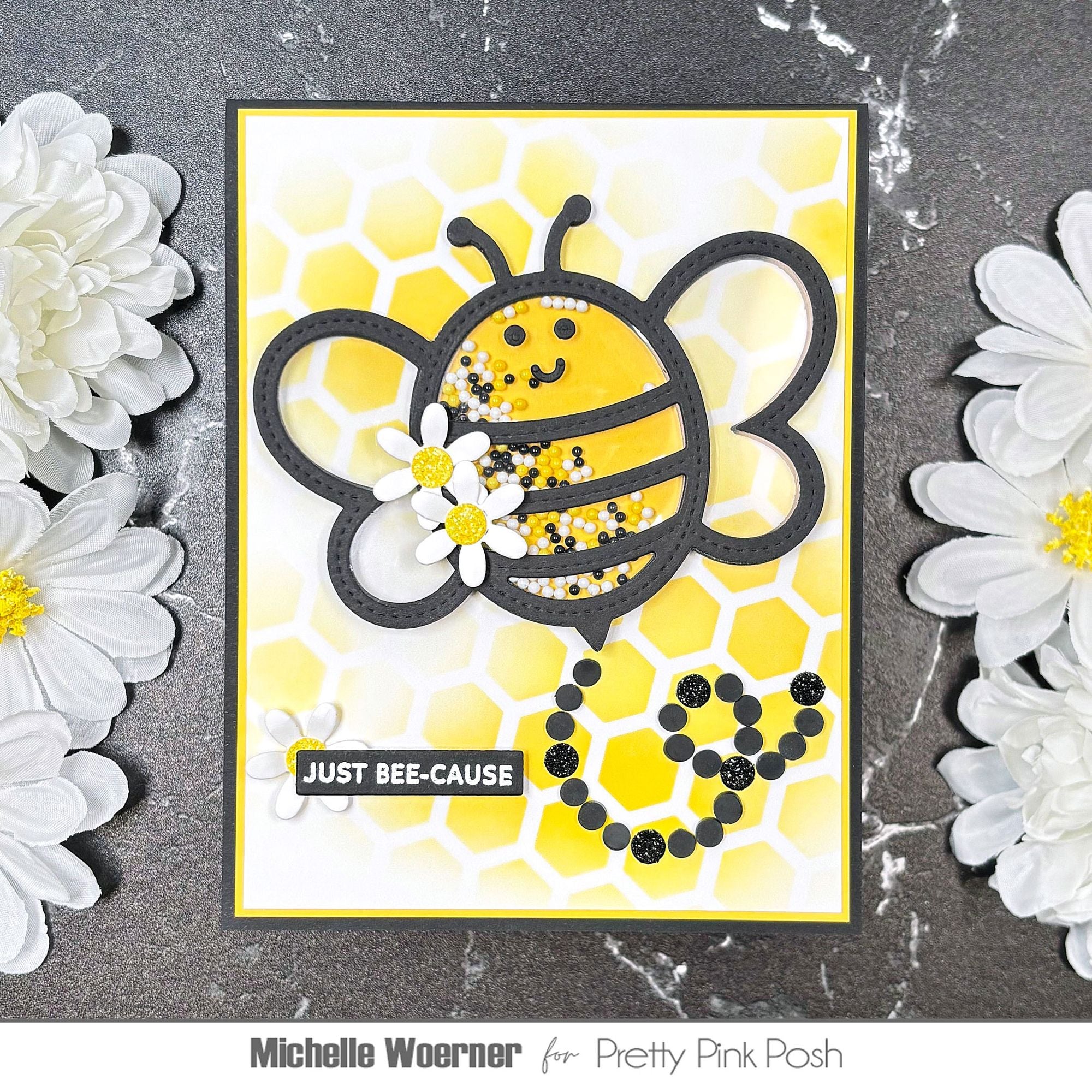 Pretty Pink Posh Bee Shaker Dies white daisies