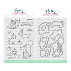 Pretty Pink Posh  Birthday Dogs and Cats Clear Stamp and Die Set