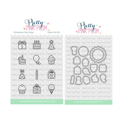 Pretty Pink Posh Birthday Icons Clear Stamp and Die Set