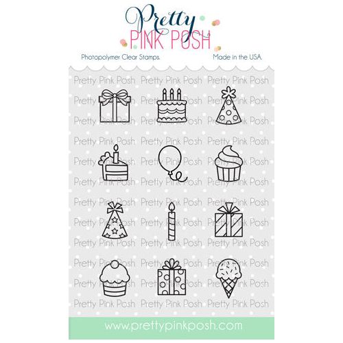Pretty Pink Posh Birthday Icons Clear Stamp and Die Set product image 1