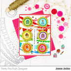 Pretty Pink Posh Birthday Icons Clear Stamps gold glitter