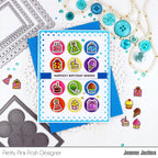 Pretty Pink Posh Birthday Icons Dies rainbow