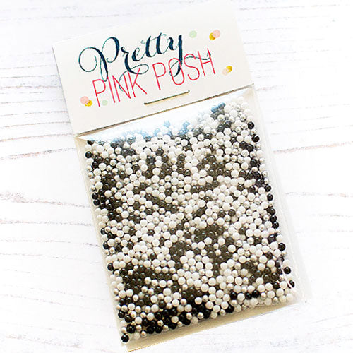 Pretty Pink Posh Black Tie Glass Shaker Beads