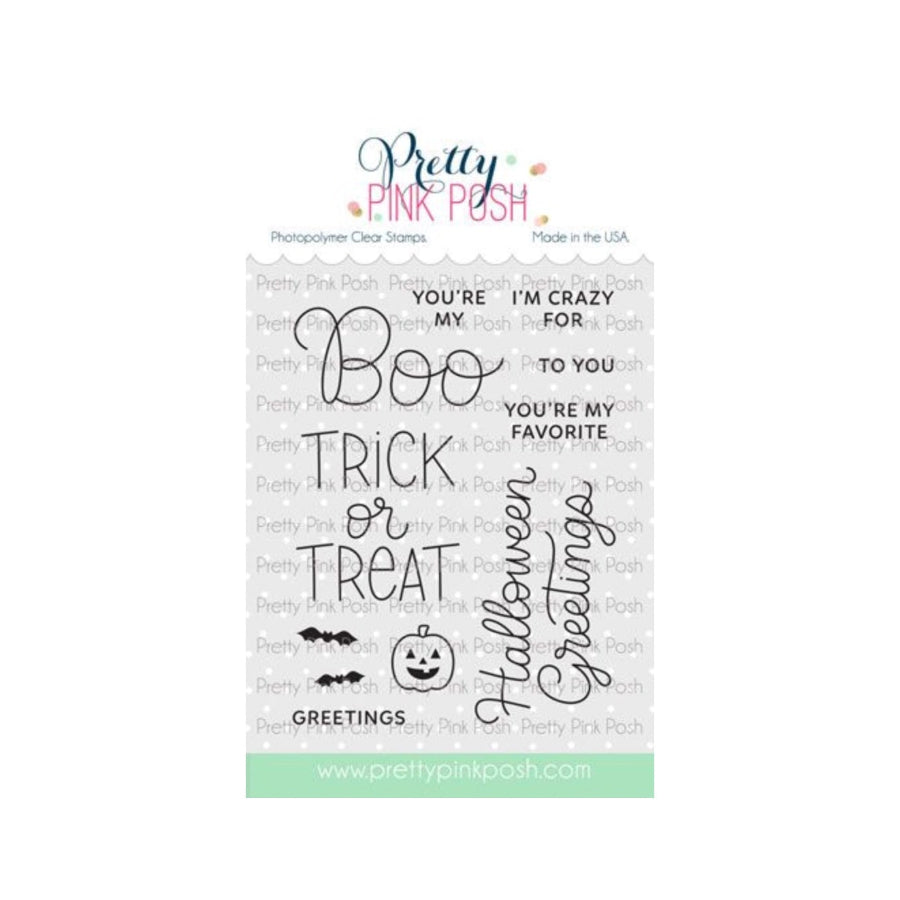 Pretty Pink Posh Boo Greetings Clear Stamp and Die Set product image 1