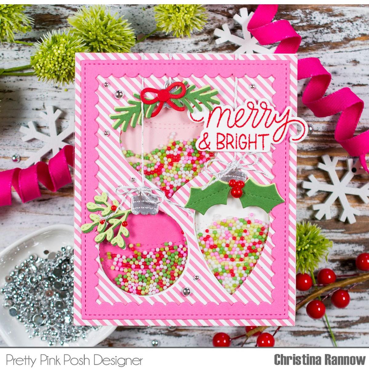 Pretty Pink Posh Build An Ornament Dies shaker card