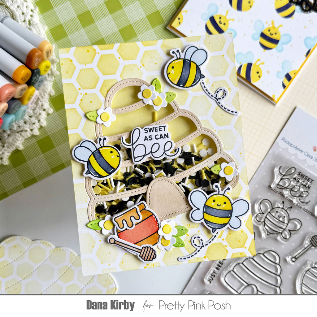 Pretty Pink Posh Busy Bee Clay Confetti beehive