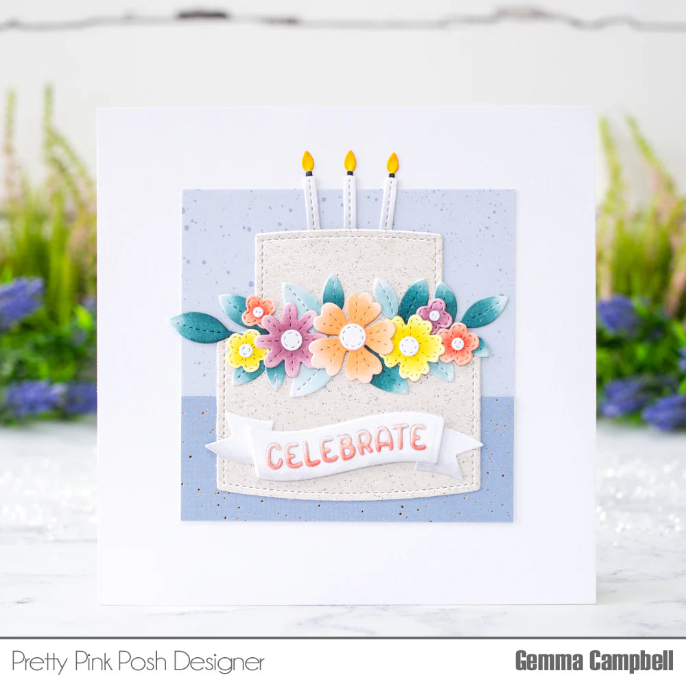 Pretty Pink Posh Cake Shaker Dies celebrate