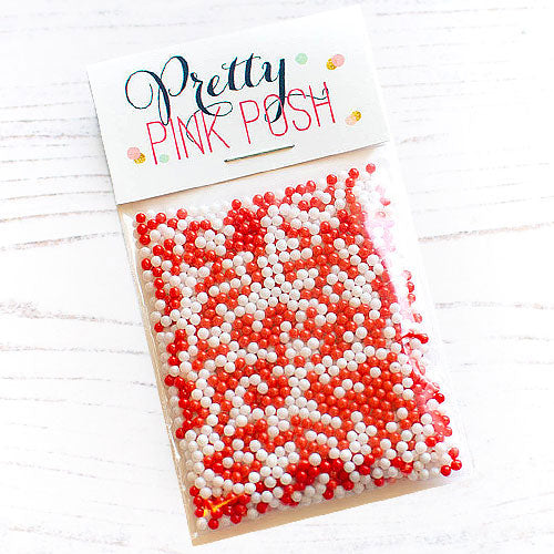 Pretty Pink Posh Candy Cane Glass Shaker Beads