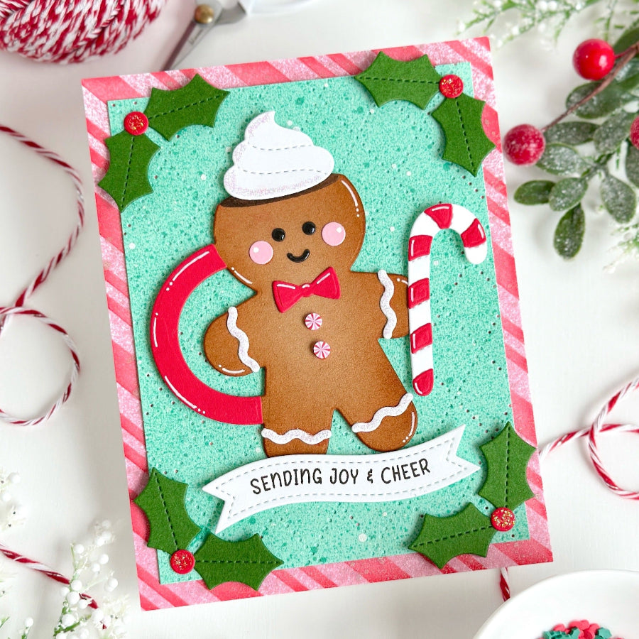 Pretty Pink Posh Candy Cane Stripe Stencil joy