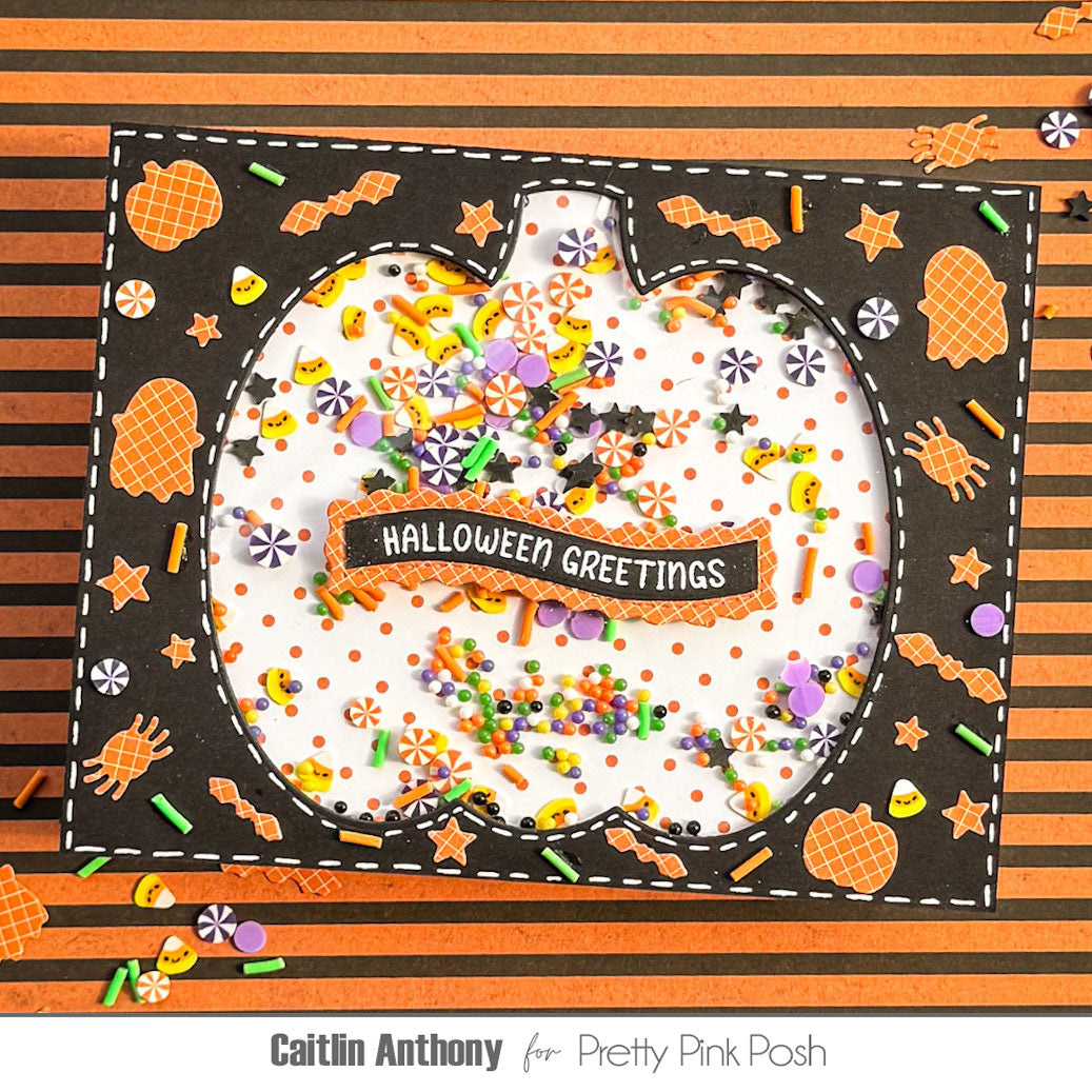 Pretty Pink Posh Candy Corn Carnival Clay Confetti halloween greetings card