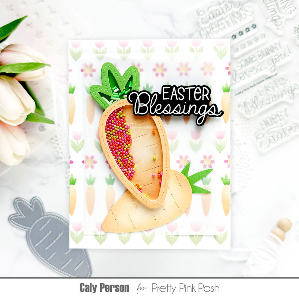 Pretty Pink Posh Carrot Shaker Dies shaker card | color-code:ALT01