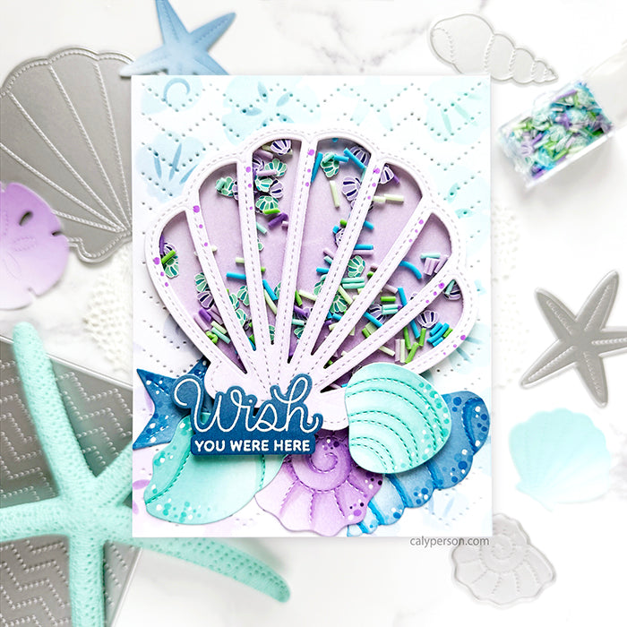 Pretty Pink Posh Chevron Pierced Plate Die wish you were here | color-code:ALT01