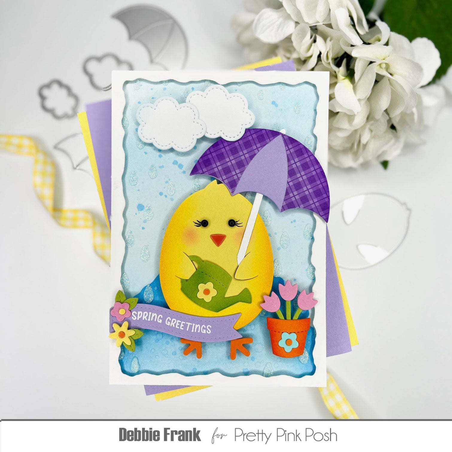 Pretty Pink Posh Chick Holder Dies purple umbrella