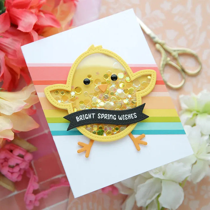 Pretty Pink Posh Chick Shaker Dies rainbow stripes | color-code:ALT02