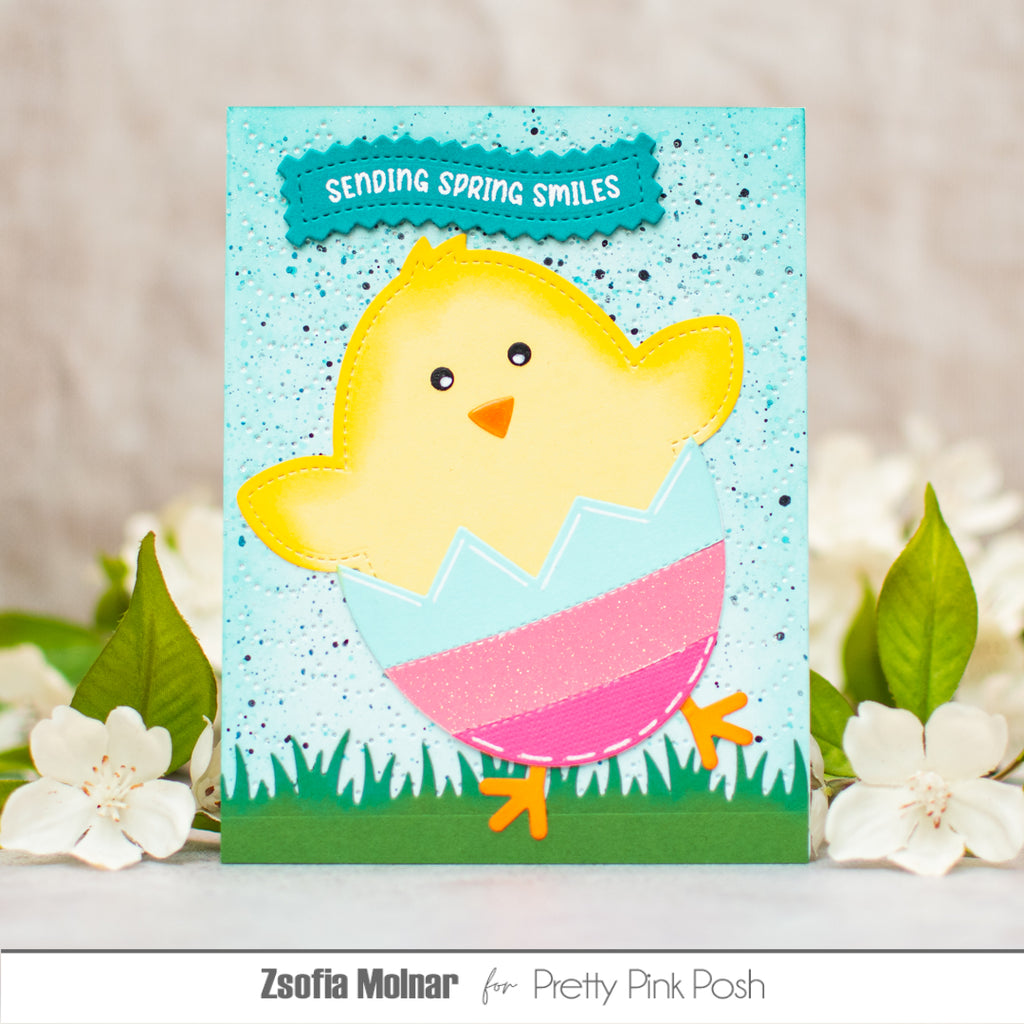 Pretty Pink Posh Chick Shaker Dies striped egg