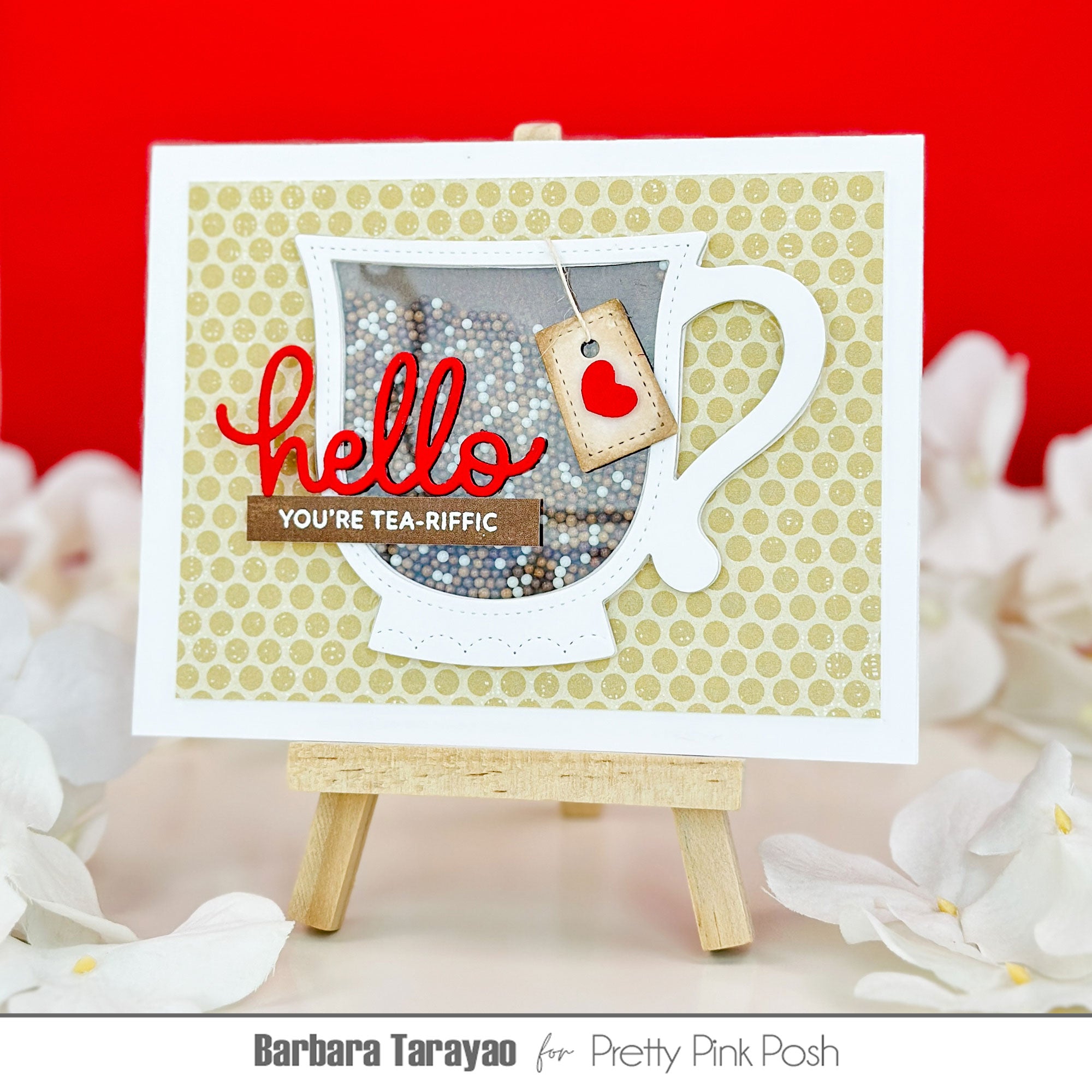 Pretty Pink Posh Chocolate Glass Shaker Beads shaker card