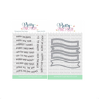 Pretty Pink Posh Christmas Banner Greetings Clear Stamp and Die Set