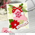 Pretty Pink Posh Christmas Banner Greetings Clear Stamp and Die Set pink