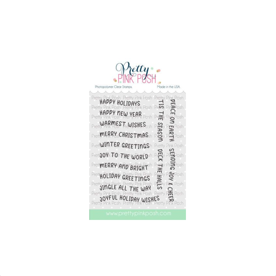 Pretty Pink Posh Christmas Banner Greetings Clear Stamps