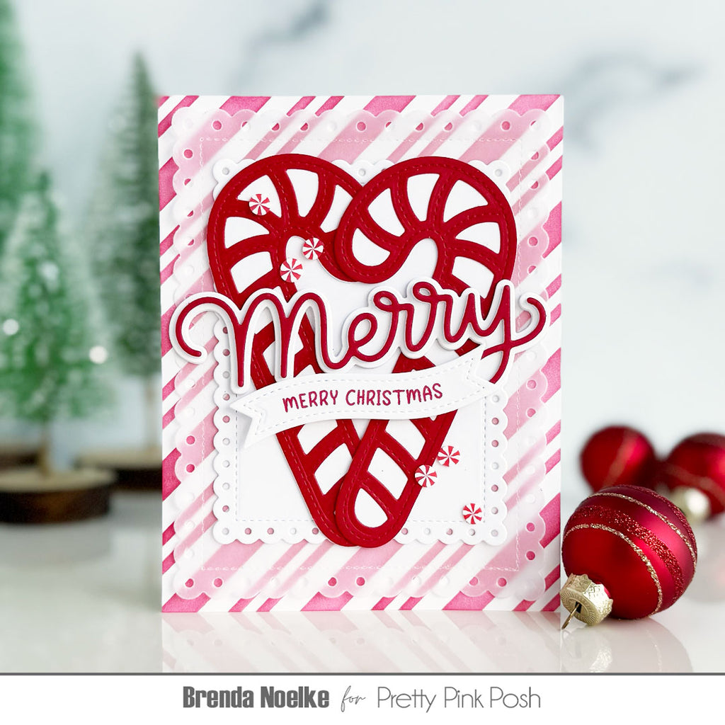Pretty Pink Posh Christmas Banner Greetings Clear Stamps merry christmas