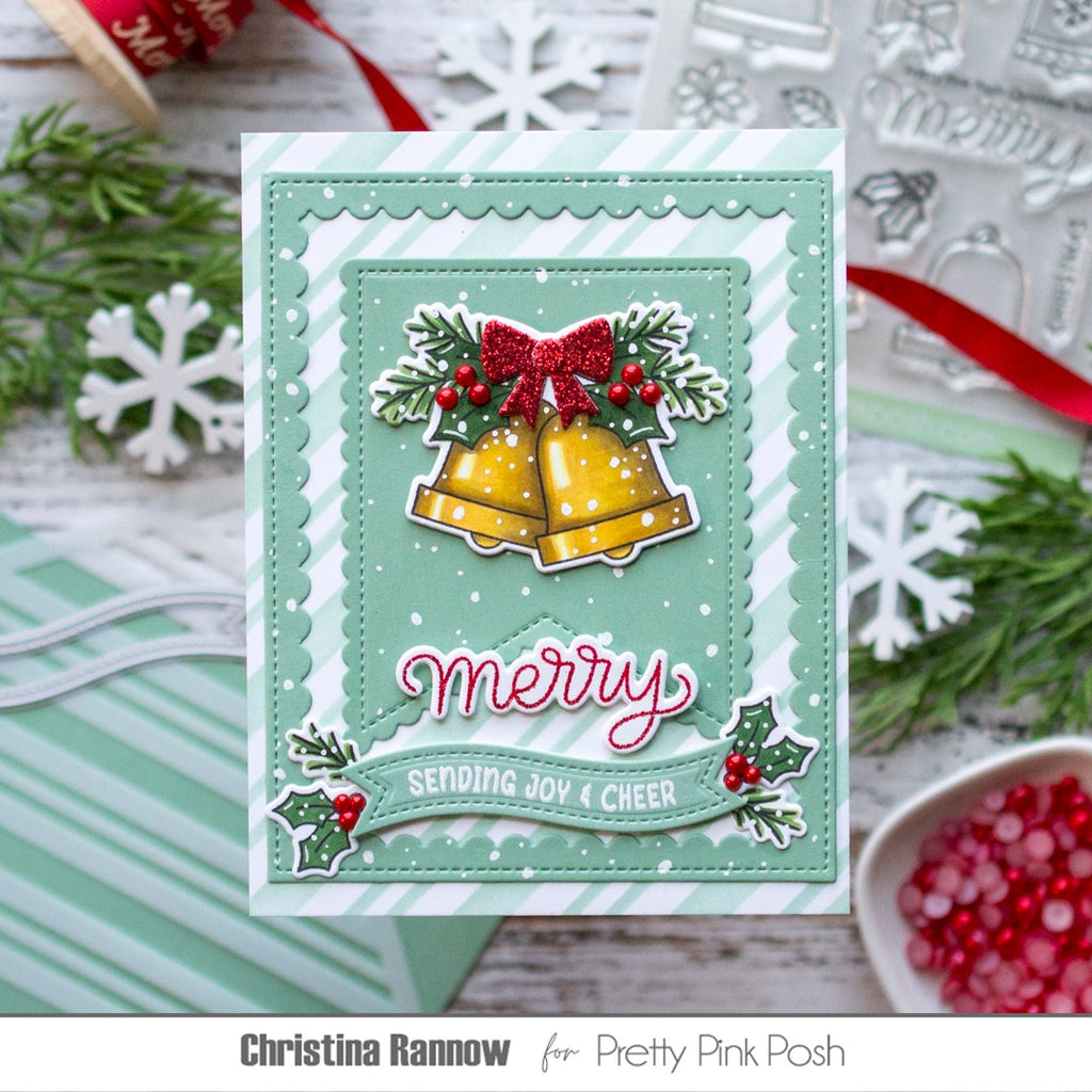 Pretty Pink Posh Christmas Bells Dies merry