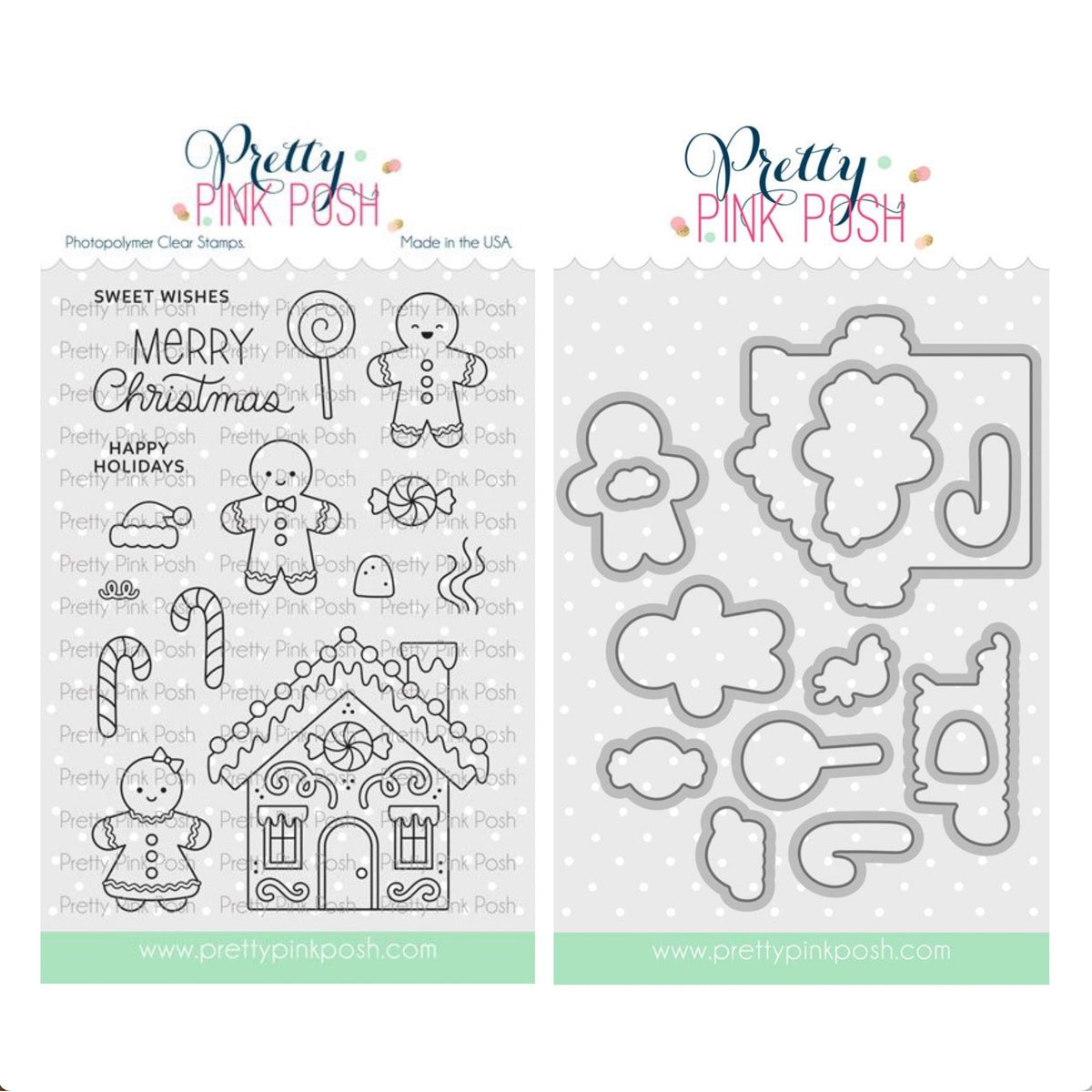 Pretty Pink Posh Christmas Gingerbread Clear Stamp and Die Set