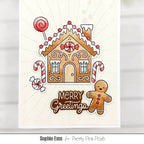 Pretty Pink Posh Christmas Gingerbread Clear Stamps merry greetings card