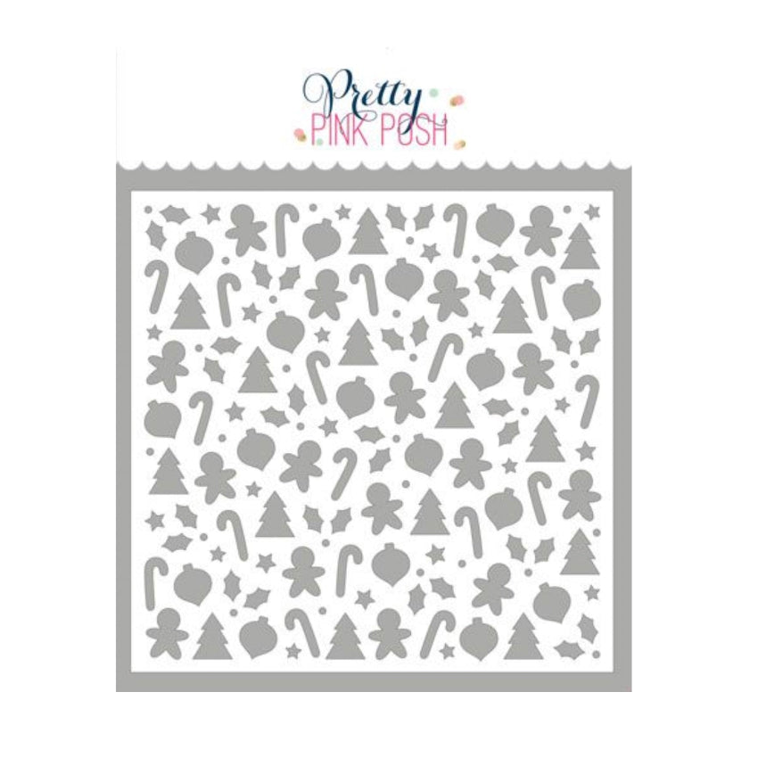 Pretty Pink Posh Christmas Shapes Stencil
