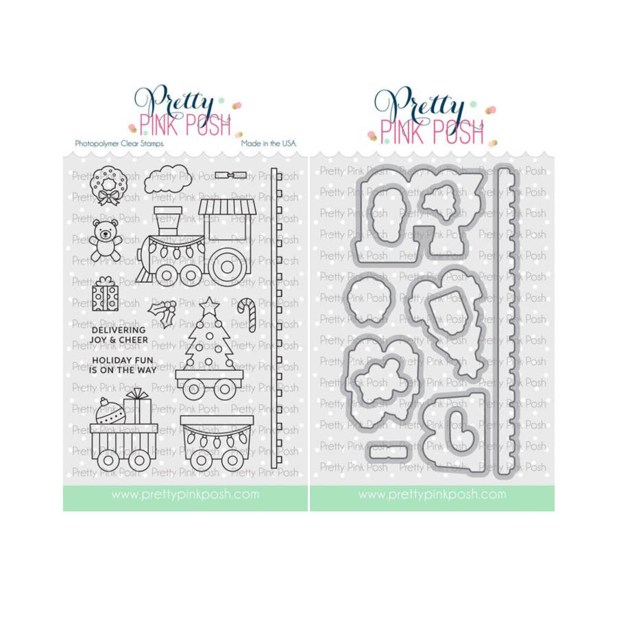 Pretty Pink Posh Christmas Train Clear Stamp and Die Set