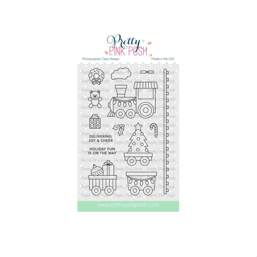 Pretty Pink Posh Christmas Train Clear Stamps