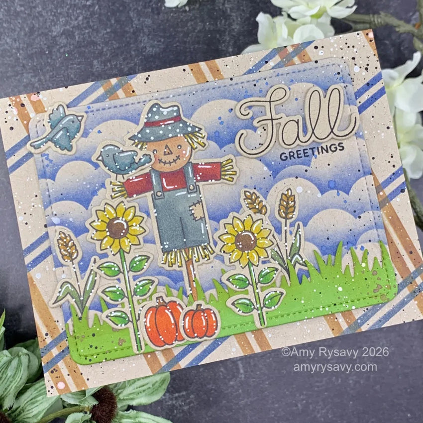 Pretty Pink Posh Clouds Stencil fall greetings card amy rysavy | color-code:ALT01