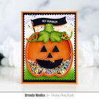 Pretty Pink Posh Clouds Stencil pumpkin shaker card
