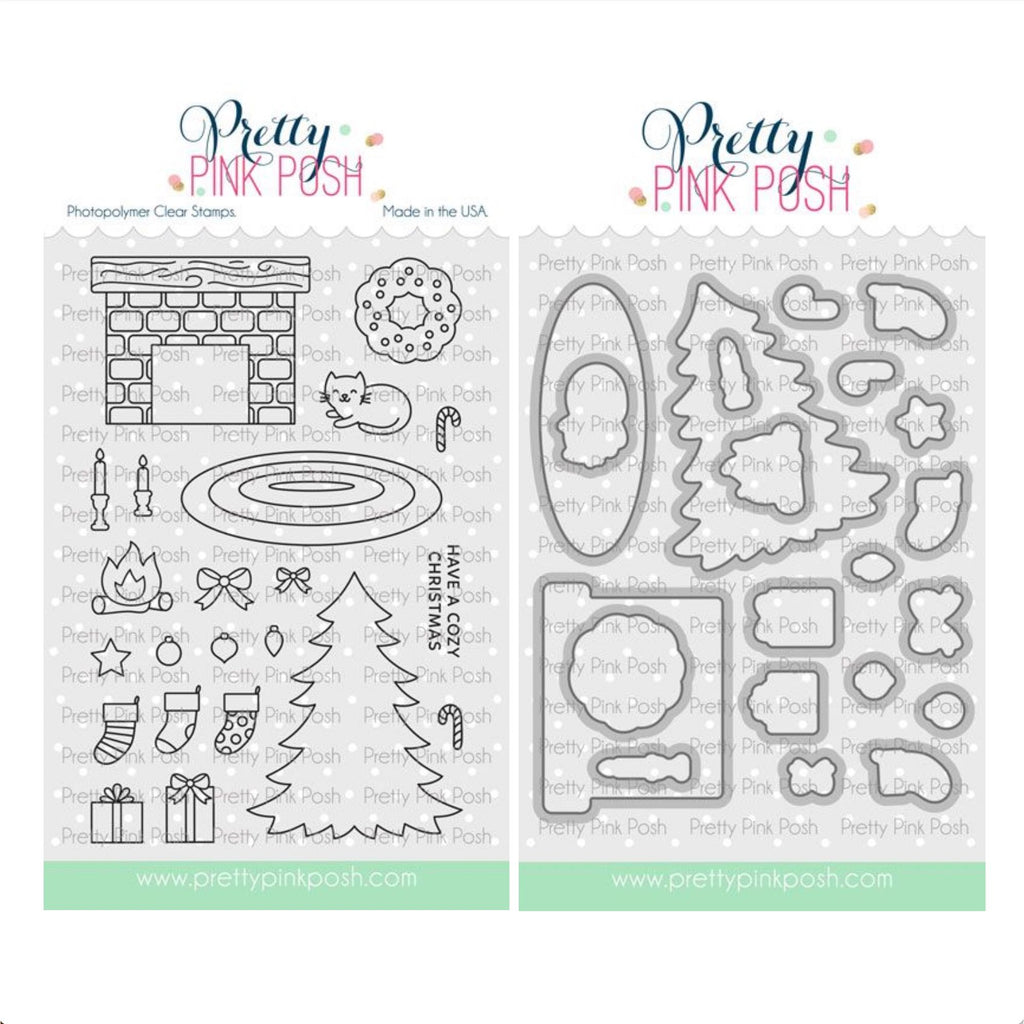 Pretty Pink Posh Cozy Christmas Clear Stamp and Die Set