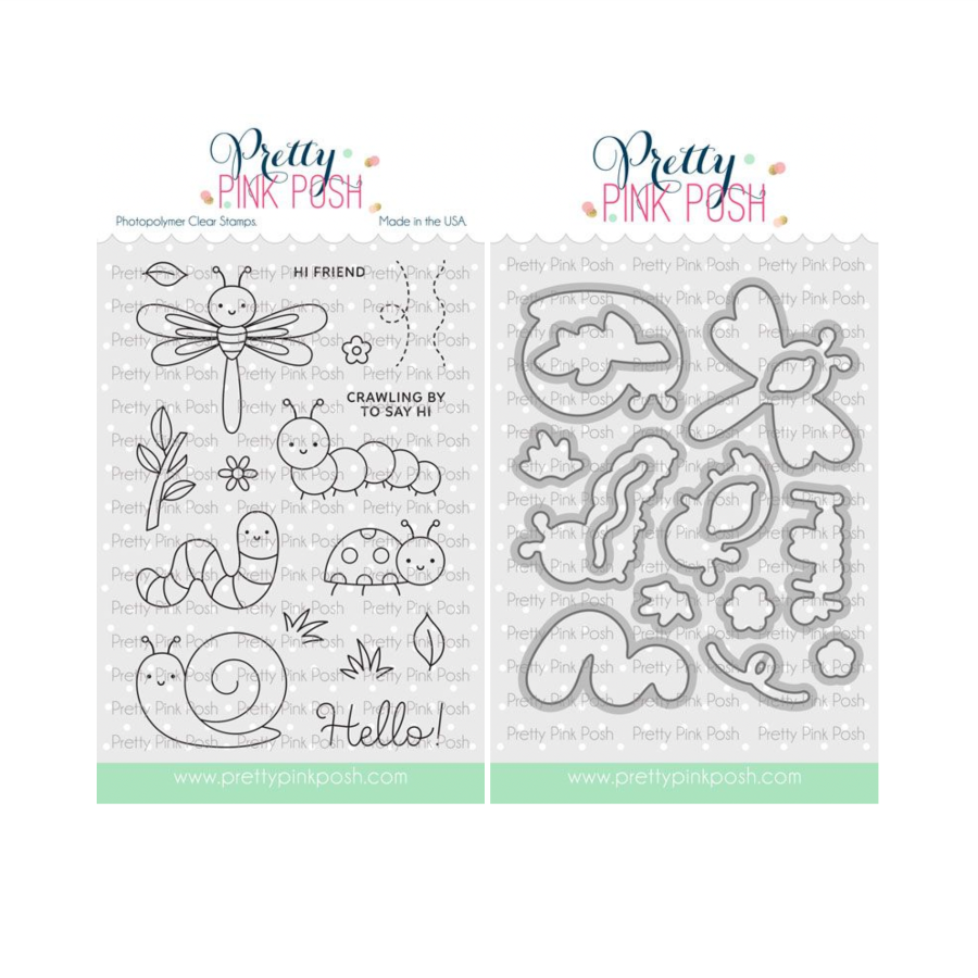 Pretty Pink Posh Cute Bugs Clear Stamp and Die Set