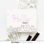 Pretty Pink Posh Cute Bugs Clear Stamp and Die Set black and white