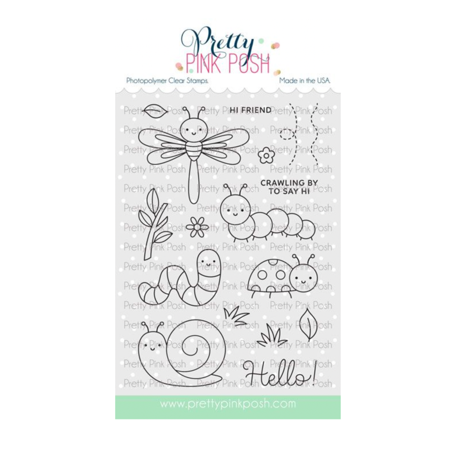Pretty Pink Posh Cute Bugs Clear Stamp and Die Set image 1