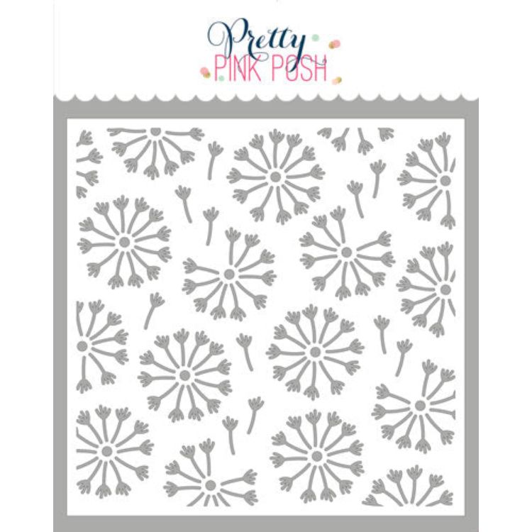 Pretty Pink Posh Dandelion Background Stencil