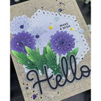 Pretty Pink Posh Dandelion Background Stencil hello