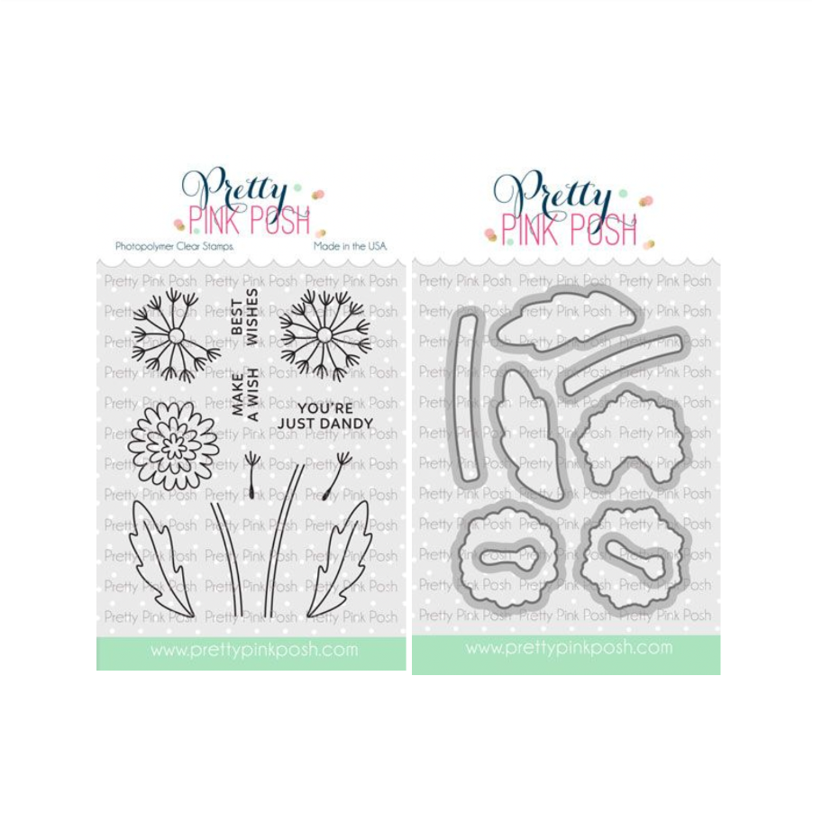 Pretty Pink Posh Dandelions Clear Stamp and Die Set