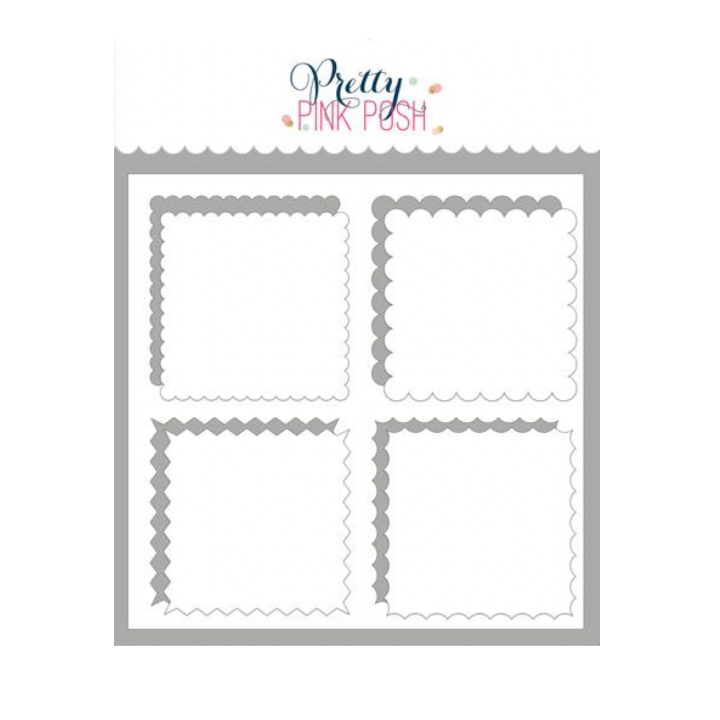 Pretty Pink Posh Decorative Squares Stencil with Masks