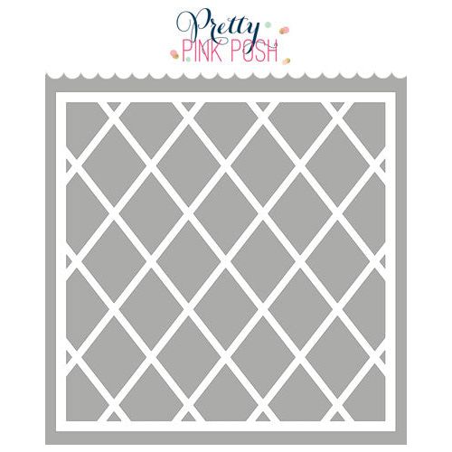 Pretty Pink Posh Diamond Grid Stencil