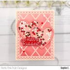 Pretty Pink Posh Diamond Grid Stencil shaker card