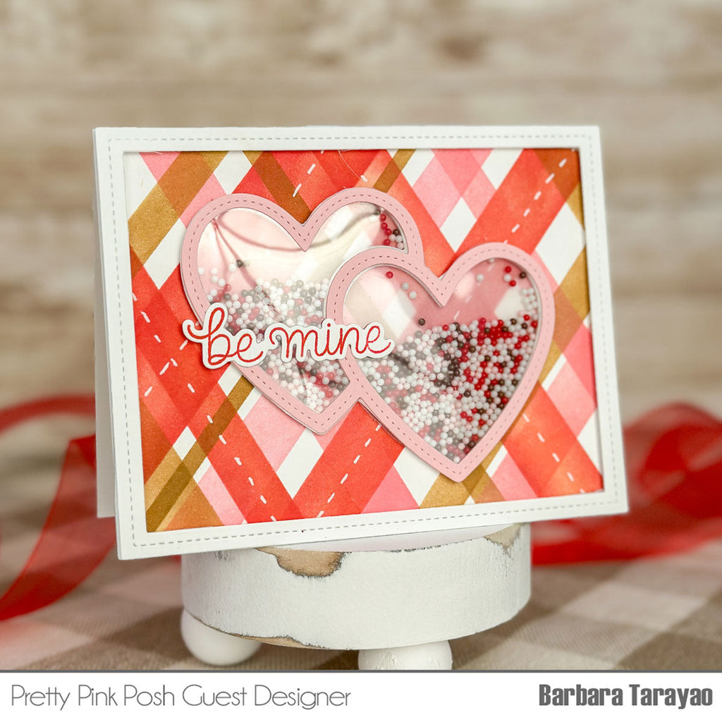 Pretty Pink Posh Double Heart Shaker Dies be mine