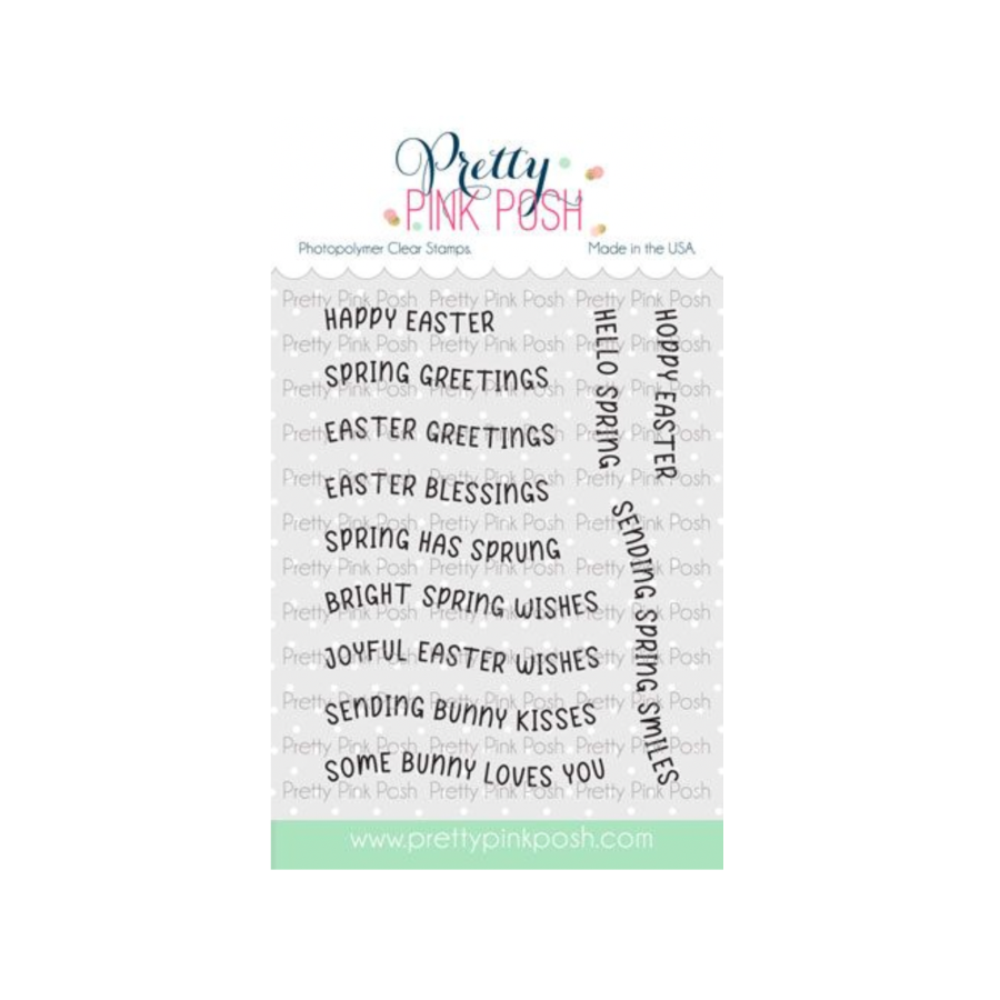 Pretty Pink Posh Easter Banner Greetings Clear Stamps