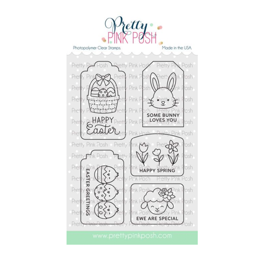 Pretty Pink Posh Easter Tags Clear Stamps